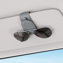 Sotfamily Sunglass Holder for Car Visor, Suede Cloth Magnetic Sunglass Organizer for Car Accessories, 2 Packs, Gray