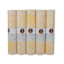 Bermoni Bhutanese Aromatic Incense Tibetan Meditation Joss Incense Sticks- Pack of 5 White Tara Incense (FH-INS-1032WTAR)