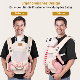 vrbabies Babytrage - Ergonomisch,Leicht und Bequem,Leicht zu Tragen,Geeignet für Mütter und Väter,Babys von 3,5-20 kg