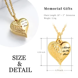 shajwo Cremation Jewelry Angel Wing Heart Urn Necklaces for Ashes for Women Men Keepsake Memorial Ashes Pendant,Brother