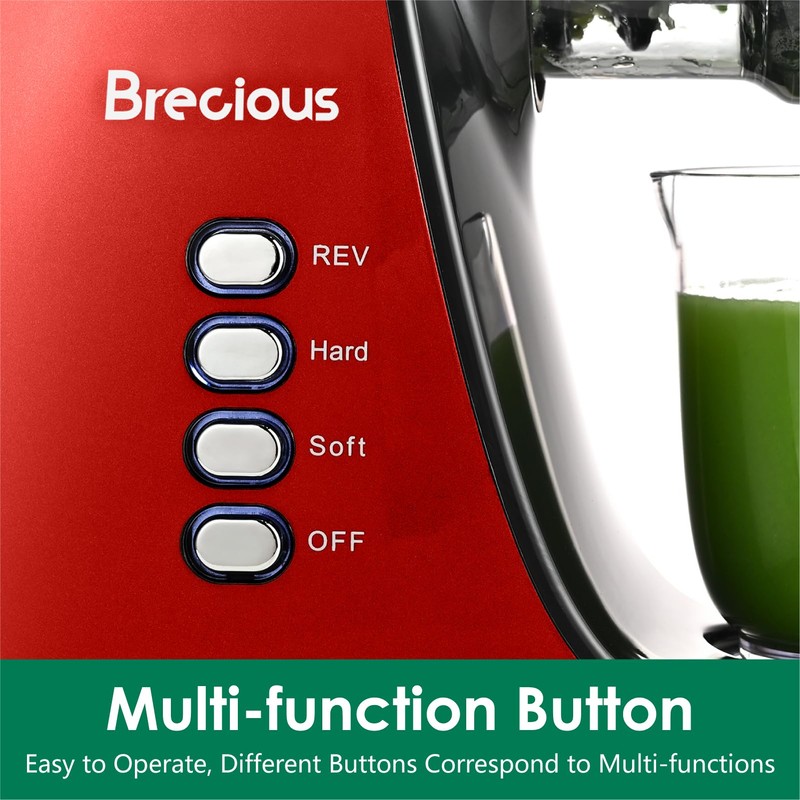 Slow Masticating Juicer,Brecious Cold Press Juicers with 2 Speed Modes
