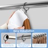 Manysky Curtain Rings with Flat Eyelets, 48 Pack Metal Drapery