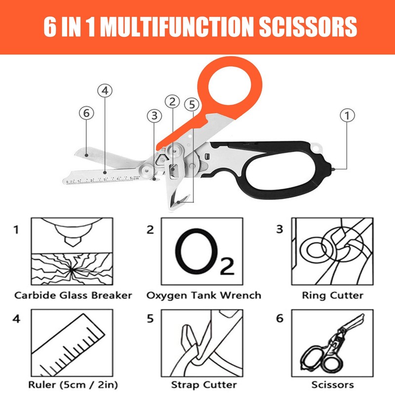 Raptor Response Emergency Scissors, Trauma Scissors, Multitool Rescue Scissors with