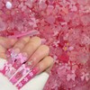 100pcs Pink Bow Flower Nail Charms for Acrylic Nails, 3D
