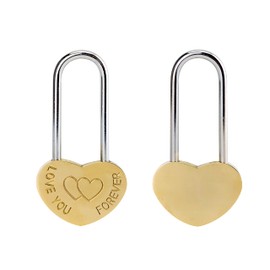 VerRich 2PCS 3.5" 50mm Love Lock Single Heart Shaped Padlock Everlasting Love You Forever for Lovers Wedding, Bridge,Paris,Anniversary(NO Key)