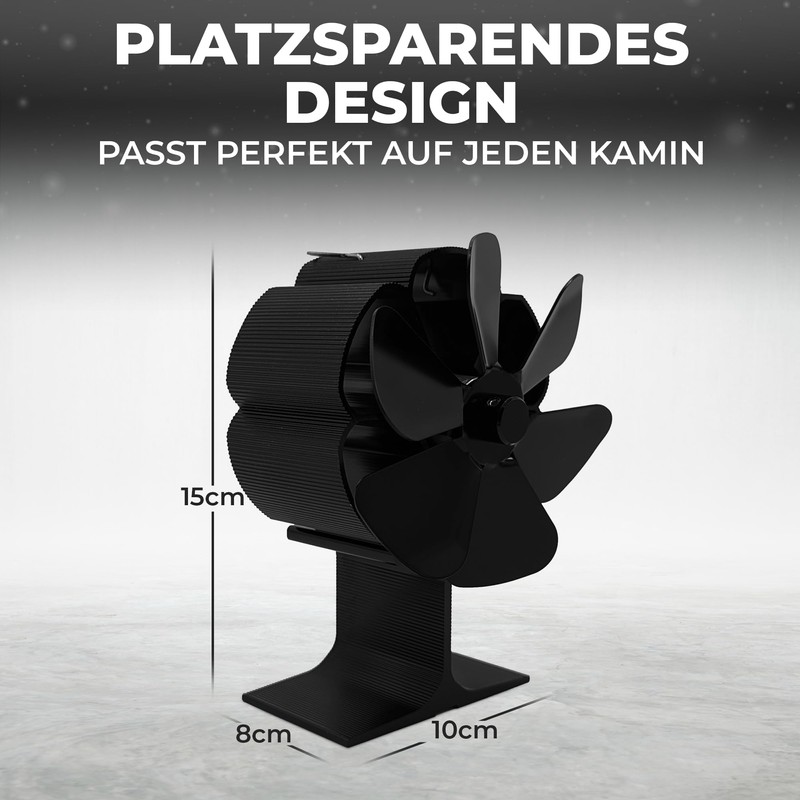 FlammenEcho Fireplace Fan - Quiet, Powerful, Efficient for Optimum Heat