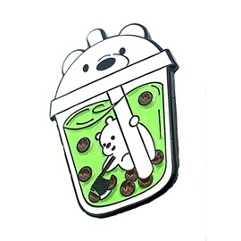 Cute Panda Chinese Bubble Fun Tea Metal Enamel Pin Badge