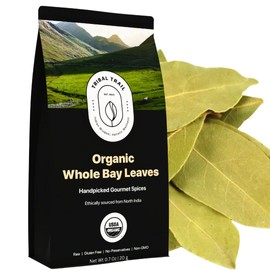 Tribal Trail Organic Bay Leaves Whole | 0.71 oz | USDA Organic & Non-GMO | Ethically Sourced Spices from North India | Recyclable Kraft Bags | Best for Cooking, Seasoning & Infusions