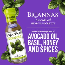 BRIANNAS - Avocado Oil Herb Vinaigrette Dressing - Nutrient Rich, Low Sodium, Keto & Paleo Friendly Salad Dressing made with 100% Avocado Oil - 10 oz. Bottle