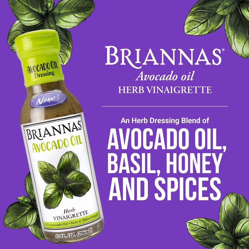 BRIANNAS - Avocado Oil Herb Vinaigrette Dressing - Nutrient Rich,