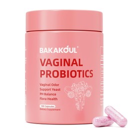 BAKAKOUL Vaginal Probiotic with Prebiotics & Lactobacillus Probiotic Blend pH Balance for Women,Vaginal Health Supplement,Reduce Vaginal Odor & Vaginal Flora,100 Count (Pack of 1)