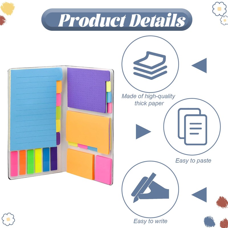400 Pcs Sticky Notes Set,Multicolor Post It Notes Pack with