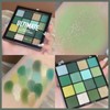 16-Color Green Eyeshadow Palette - Matte & Glitter Shades, Bright