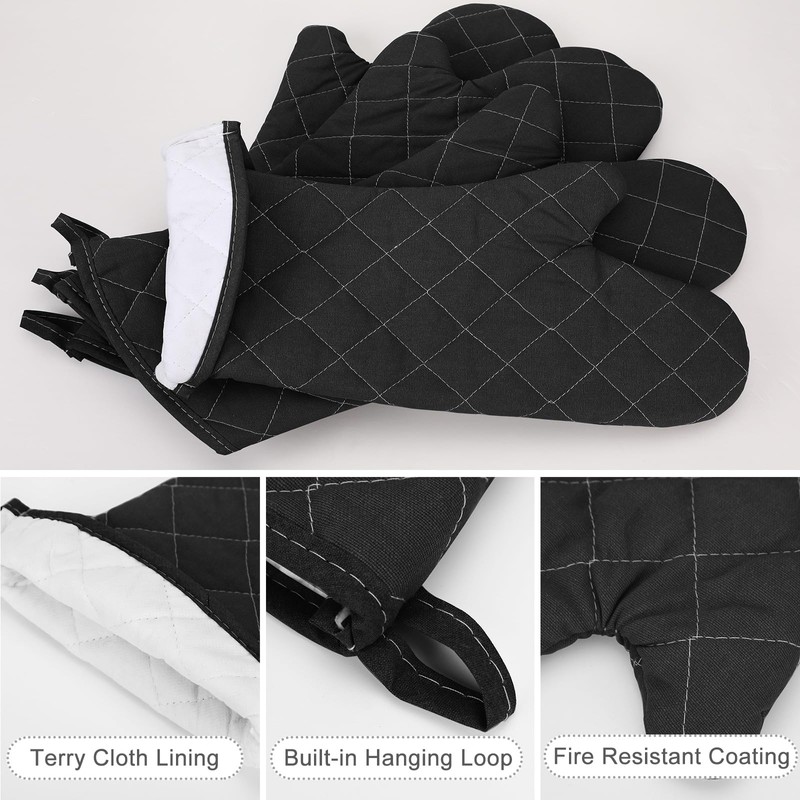 Breathffy 2 Pairs 17 Inch Extra Long Oven Mitts Heat