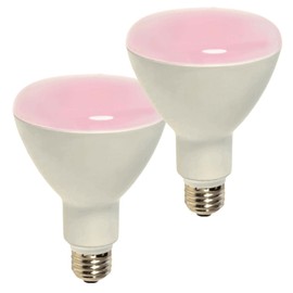Diodesy- BR30 LED Flood Light Bulb 13W 250 Lumen E26 Medium Base for Interior Home Decor Kitchen Recessed Can Light Bulbs 120V 120° Beam Angle White Finish Burns Intense Pink When Lit Pack of 2