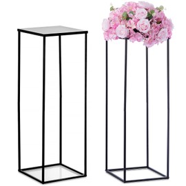 Nuptio Black Vase for Wedding Centerpieces - 2 Pcs 31.5 inch Tall Vases for Wedding Tables Home Party Decorations