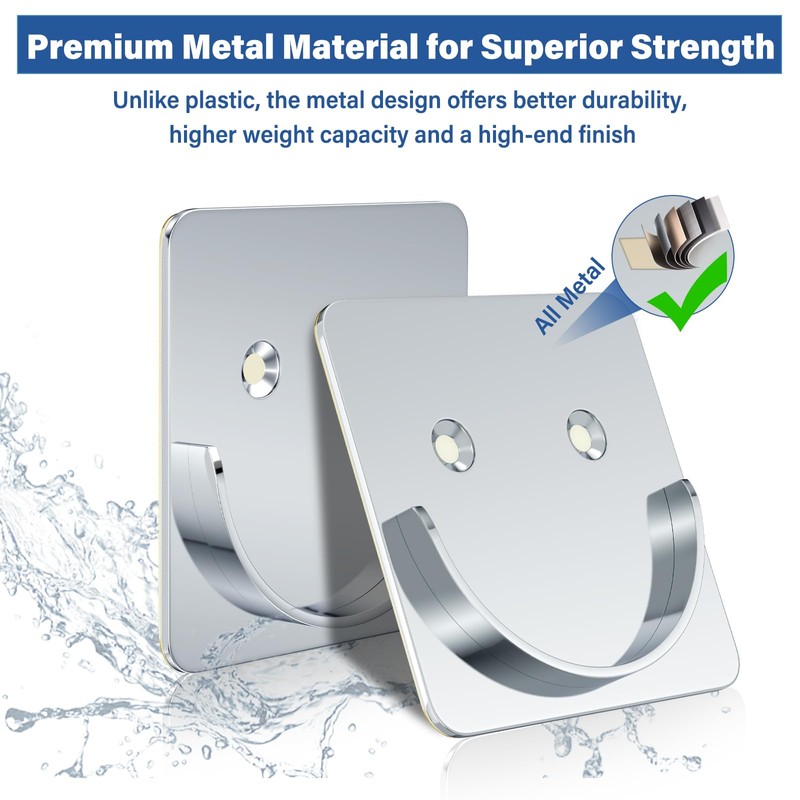 Metal Shower Rod Holders, Adhesive Shower Curtain Rod Holder for