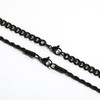 Lydow Black Chain Necklace for Men, Layered Stainless Steel Rope