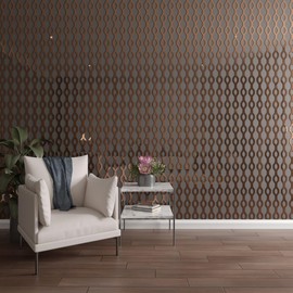 Ekena Millwork 94"H x 1/8"T Wabash Adjustable Acrylic Decorative Slat Wall Panel Kit, Bronze Mirror (contains 23 Slats + 1 Straight Edge Starter Slat)