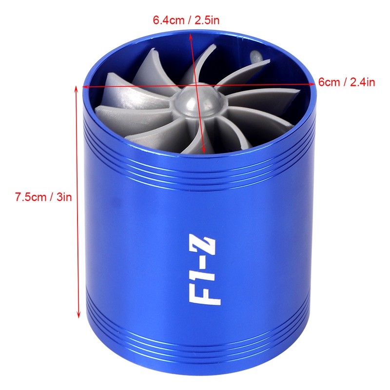 Air Intake Turbo Supercharger Dual Fan Gas Fuel Saver F1‑Z