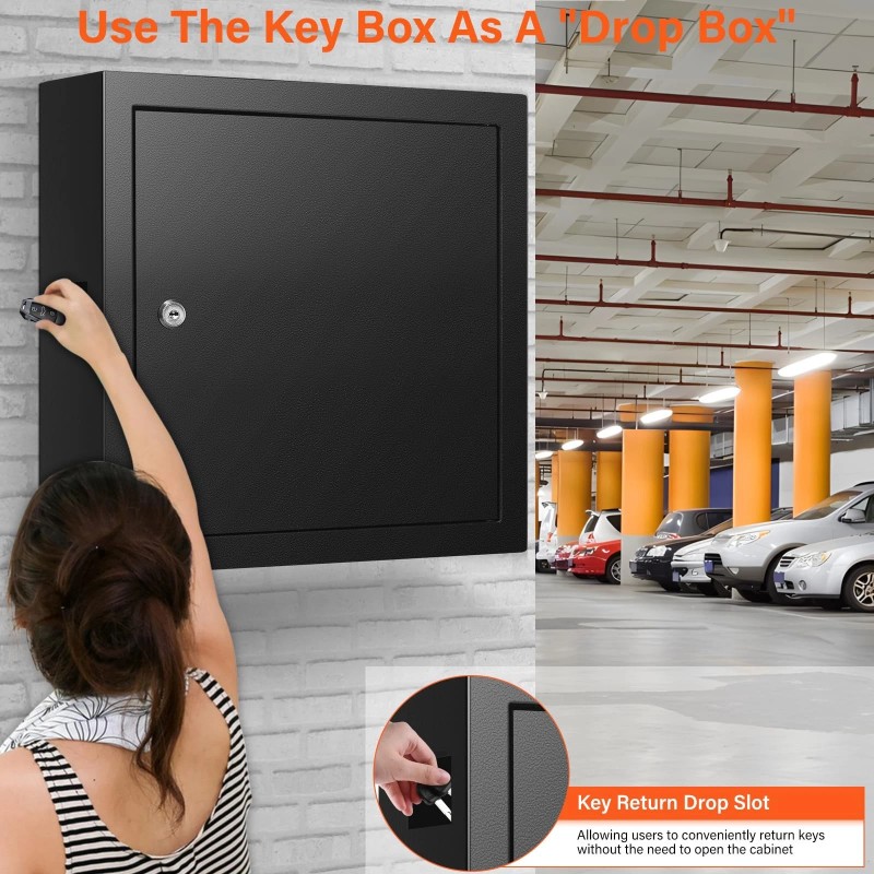 Nebakne 100 Keys Key Cabinet, Anti-Theft Key Lock Box with