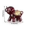 usamjtable Set of 3 Wine Red Elephant Trunk Statue Wealth