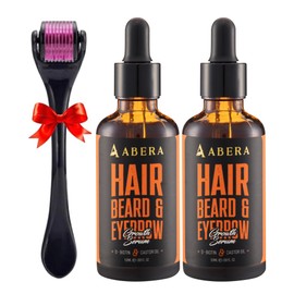 Abera Hair Growth Serum for Hair Loss, Natural Hair Regrowth Treatment for Hair & Beard with Biotin & Castor Oil, Recommended Combo (2 Serum + Gift)