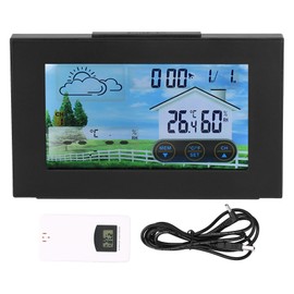 Weather Clock with Color Touch Screen Backlight Indoor Outdoor Thermometer Hygrometer Weather Forecast