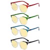 Eyekepper 4-pack Round Reading Glasses Blue Light Blocking Women Yellow