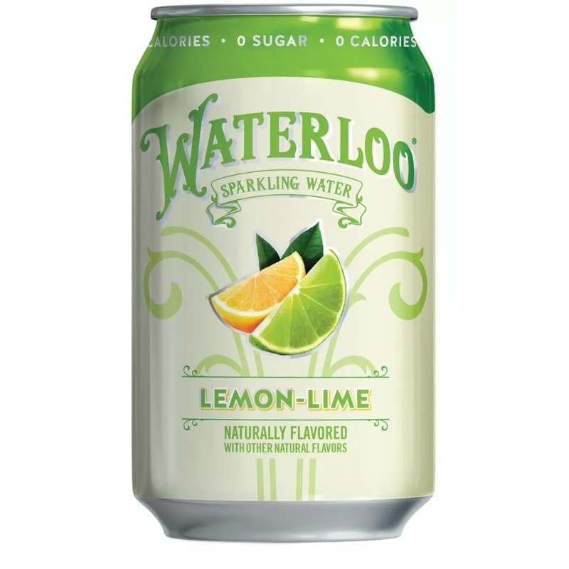 Waterloo Sparkling Water, Lime Flavor, 12oz Cans (Pack of 12)