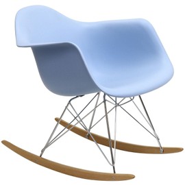 Lexington Modern Molded Plastic Armchair Rocker, Blue
