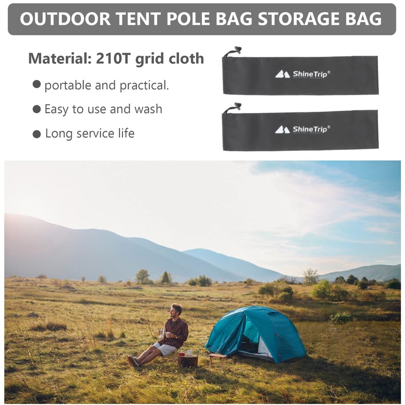 BESPORTBLE Tent Pole Bag - 2PCS Canopy Pole Storage Bag