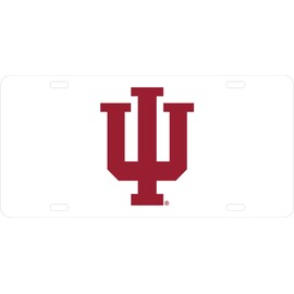 Decorvo College License Plate Acrylic Tag - Car Truck Accessory (Indiana - White)