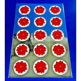 AGC Christmas Poinsettias Sticker Seals Sheet American Greetings