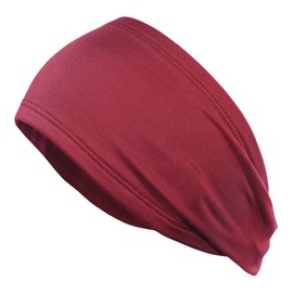 Kenz Laurenz Performance Headband Moisture Wicking Athletic Sports Head Band Wide Head Band Sweatband - Workout, Soccer, Softball, Basketball (Maroon)