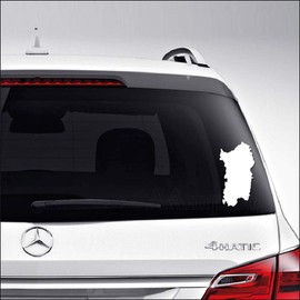 Sardinia Sardegna Island Italy Map for Car Truck Motorcycle Windows Bumper Laptop Home Wall Decor Vinyl Sticker Decal Size- [10 inch/25 cm] Tall/Color- Matte Black