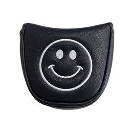 Golf Headcover Putter Cover for Mallet Center Shaft Small Pin Type Magnetic Type Compatible with Odyssey 2Ball TaylorMade Spider Putter with Nico-chan Mark Embroidery Smile (for Half-Circle Center