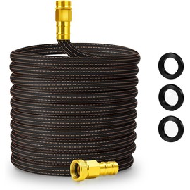 25FT Lightweight Flexible Garden Hose,Non-kink Hose,Solid Brass Fitting for Boats,RV Water Hose,Marine Washdown,Lawn,Garden,Leakproof TPE Hose