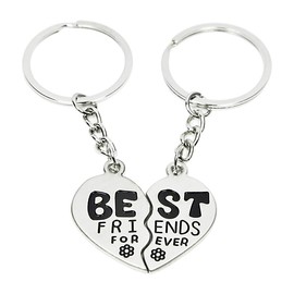 Best Friend Forever Keychain Love Jewelry Split Heart Key Ring