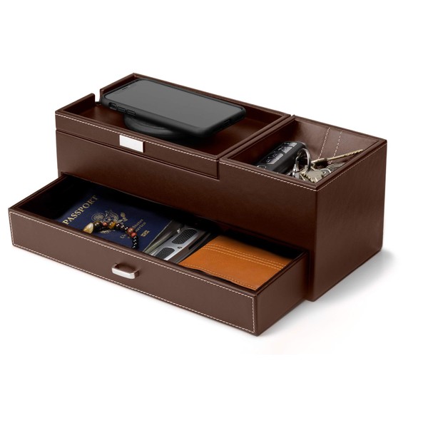 HOUNDSBAY Captain Dresser & Nightstand Valet Organizer Storage Box with