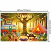 HOMETITUTE Camping Themed Backdrop Banner 71x43 Inchs Happy Camper Banner