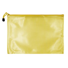 scicent A4 Plastic Zip Wallets Folders Mesh Zipper Pouch Document Bag A4 Zipper File Bags Yellow 605A4