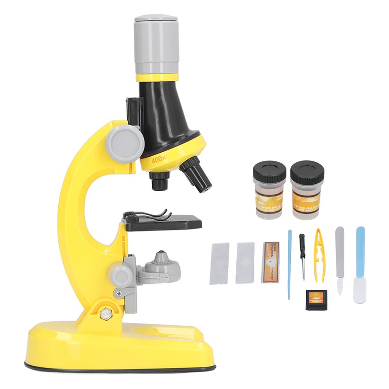 Kids Microscope Kit LED 1200X Microscope with Specimen Slides Science