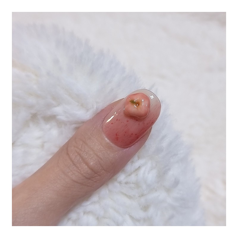 Sweet peach handmade nail tip - petit round / 달콤