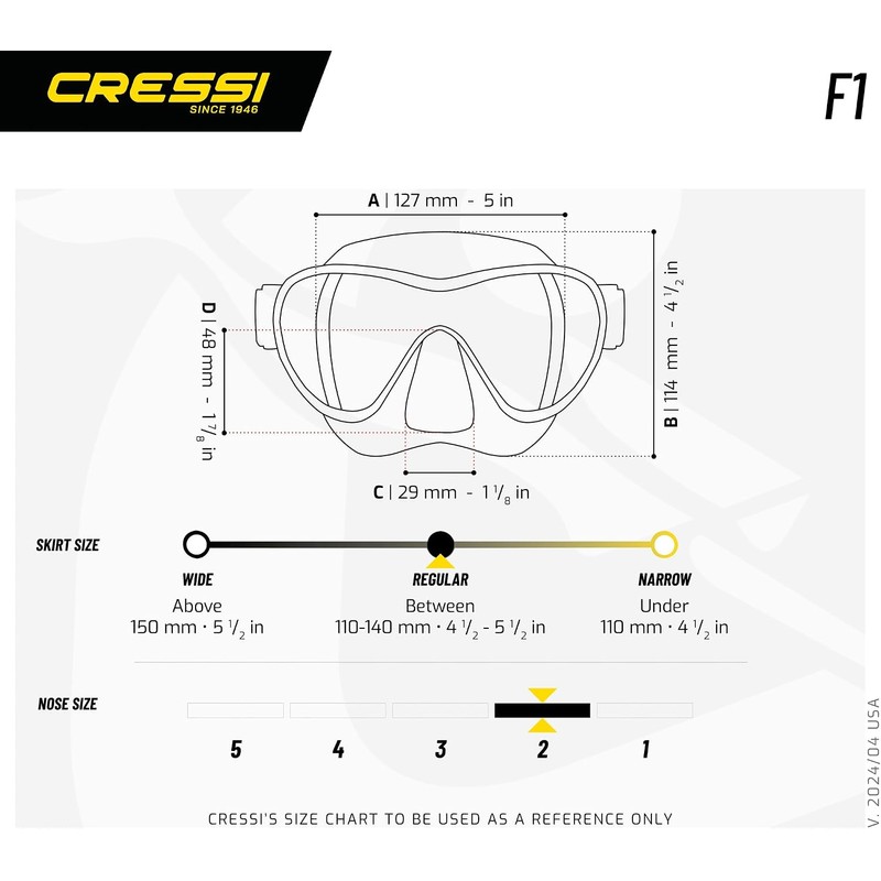 CRESSI Visor F1 Frameless para Snorkeling