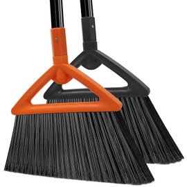 PUTNATRUE Outdoor Indoor Broom Heavy Duty,Upgraded Commercial Broom Angle Brooms for Sweeping Indoor,Perfect House Broom of Kitchen Garage Carpet and Concrete Broom of Courtyard Industrial Area