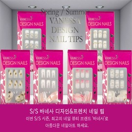 12 types of Vanessa design nail tips - FrenchGoldline / 바네사 디자인 네일팁 12 종 - FrenchGoldline