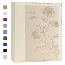 Artmag 4x6 400 Photo Album Leather Cover Picture Photo Album Holds 400 Vertical 4x6 Pictures for Wedding Baby Vacation Beige