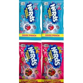 Nerds Gummy Clusters Share Pack 85g (3oz)(Very Berry-2 & Rainbow-2)| | Toatl 4