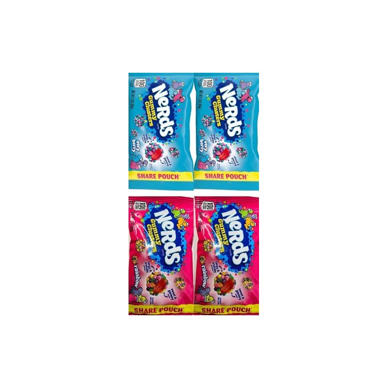 Nerds Gummy Clusters Share Pack 85g (3oz)(Very Berry-2 & Rainbow-2)|